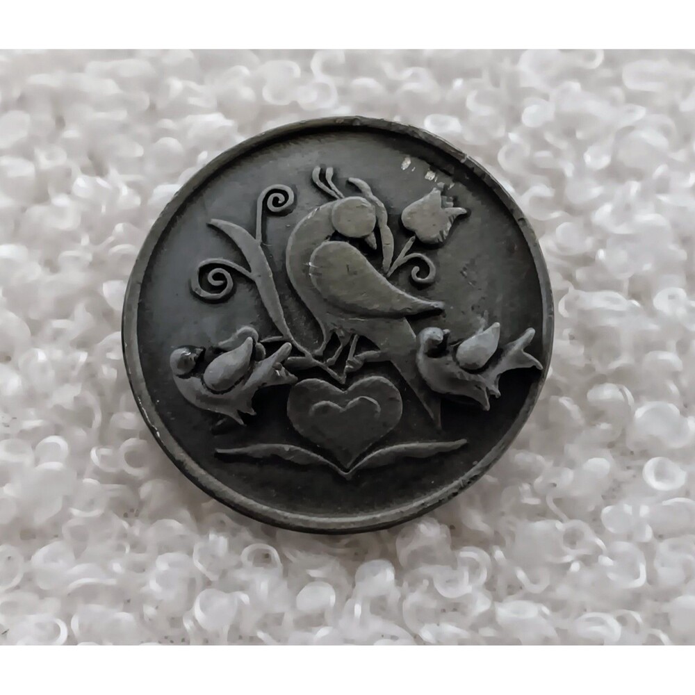 Vintage Torino Pewter Bird Brooch & Earrings Set